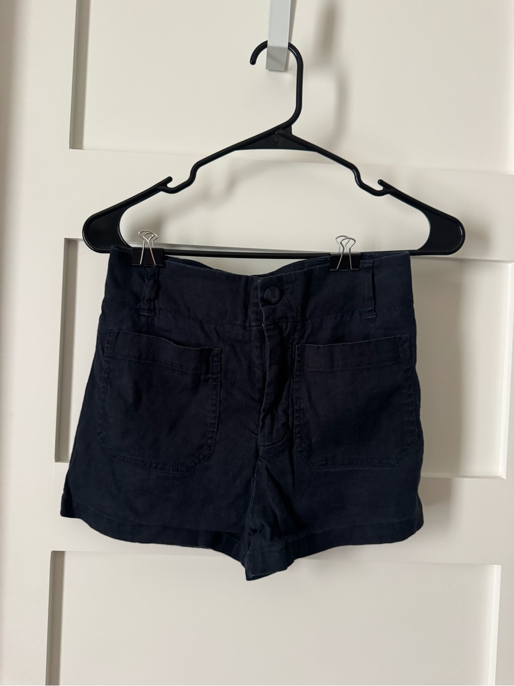 Maeve by Anthropologie Colette linen High-Rise Black Women's Shorts